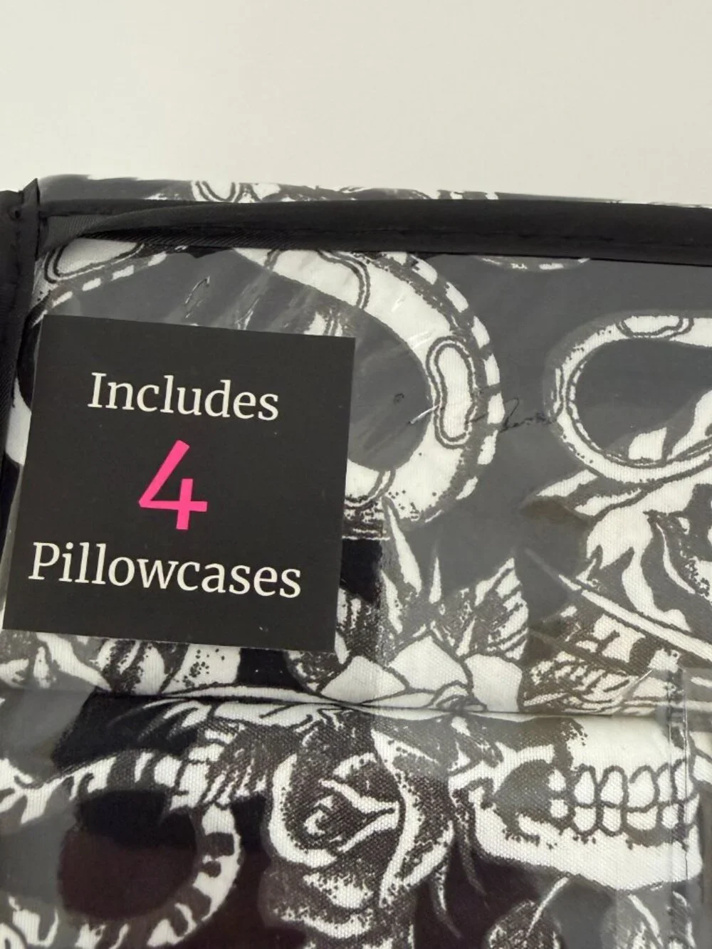 Ed Hardy King Sheet Set 6 Piece Double Brushed Black White Skull Tiger Tattoo